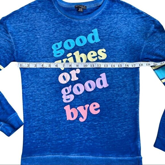 Fifth Sun “GOOD VIBES OR GOOD BYE” Long Sleeve Burnout T-Shirt - Picture 7 of 10